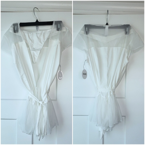 White Lingerie Top and matching G-string BRAND NEW - Picture 2 of 11